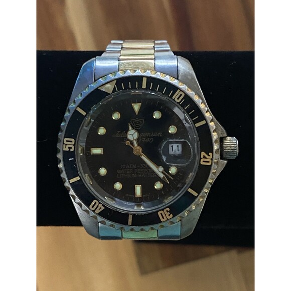 Jules Jurgensen Watch Sea Diver 7371 Two Tone Screw-Down Crown Water Resistant - Picture 3 of 12